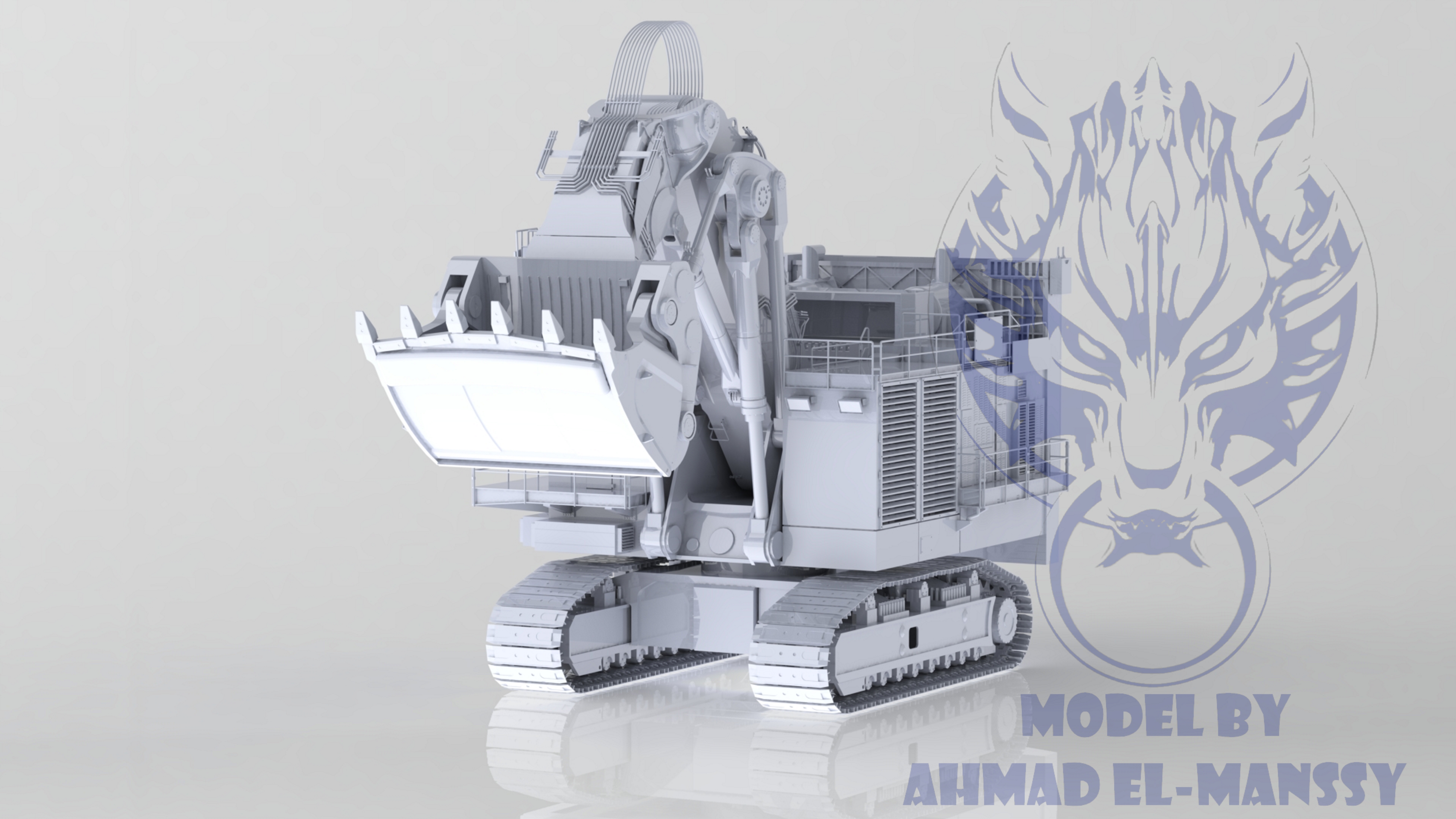 Caterpillar CAT 6021B大型挖掘机造型3D建模图纸 Solidworks设计